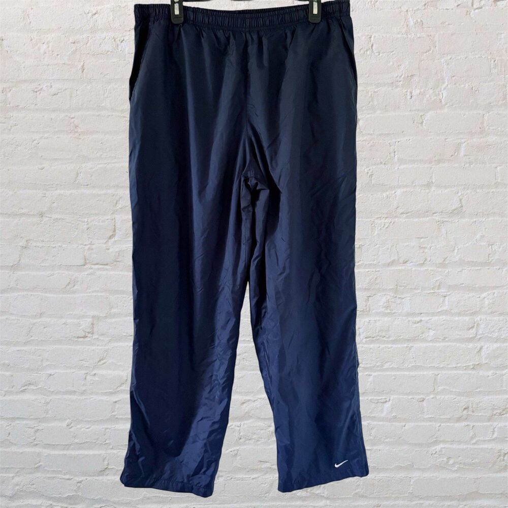 Nike Vintage Track Windbreaker Navy Blue Pants Mens XL Zipper Ankles Nylon Lined